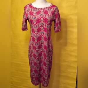 LuLaRoe Freedom Patterned Midi Sheath Dress